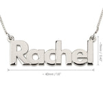 Name Necklace Dimensions