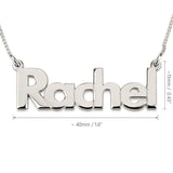 Name Necklace Dimensions