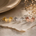 Personalized Heart Initial Stud Earrings.