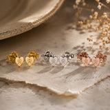 Personalized Heart Initial Stud Earrings.