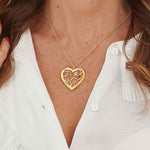 Engraved Heart Necklace with Birthstone