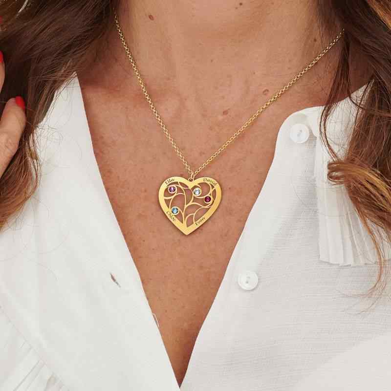 Engraved Heart Necklace with Birthstone