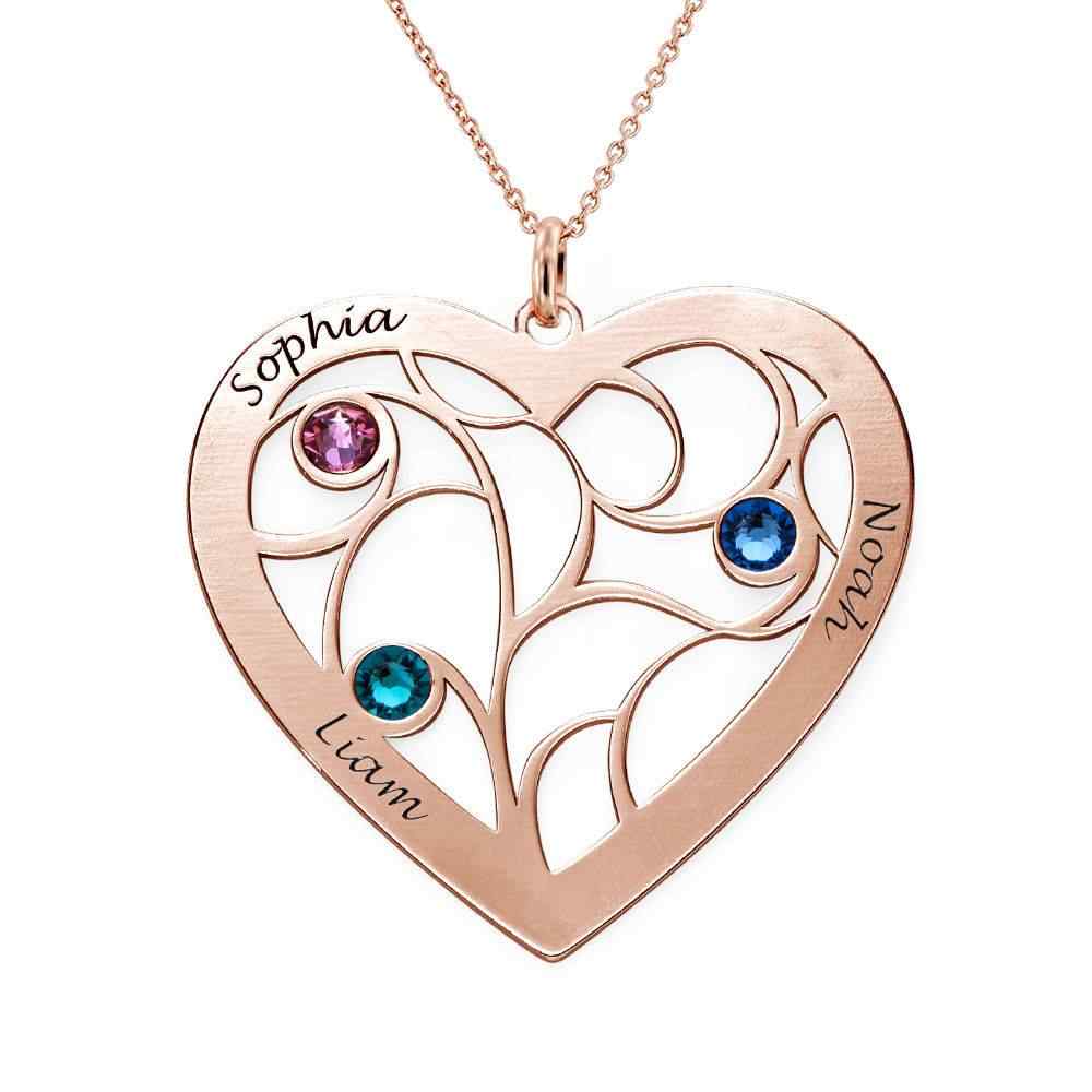Personalized Heart Necklace with birthstones
