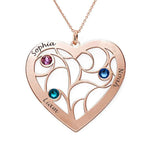 Personalized Heart Necklace with birthstones