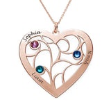 Personalized Heart Necklace with birthstones