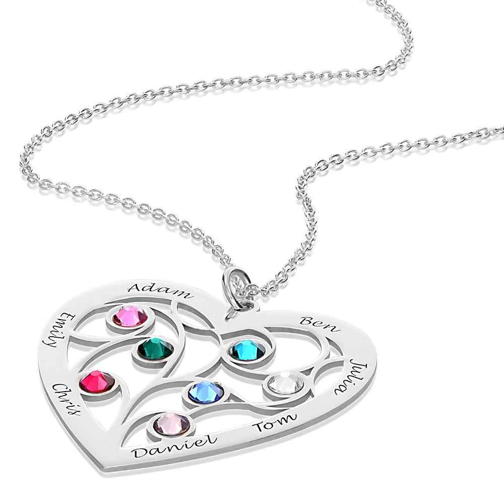 Personalized Heart Necklace with birthstones