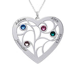 Personalized Heart Necklace with birthstones