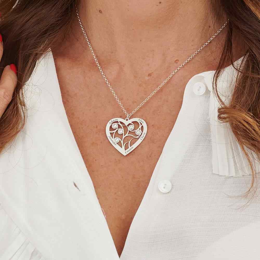 Personalized Heart Necklace with birthstones