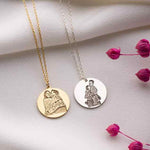 Picture Engraved Round Necklace