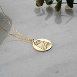 Picture Engraved Round Necklace