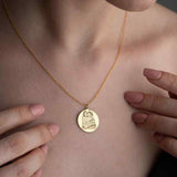 Picture Engraved Round Necklace