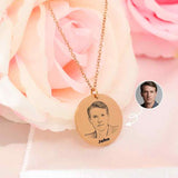 Picture Engraved Round Necklace