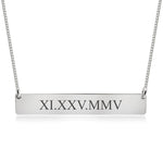 Roman Numeral Date Necklace.