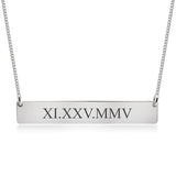 Roman Numeral Date Necklace.
