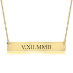 Roman Numeral Date Necklace.