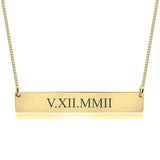 Roman Numeral Date Necklace.