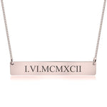 Roman Numeral Date Necklace.