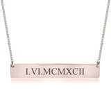 Roman Numeral Date Necklace.