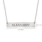 Roman Numeral Date Necklace.