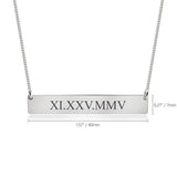 Roman Numeral Date Necklace.