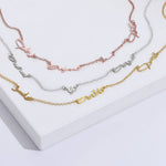 Personalized Arabic multi name necklace with four names