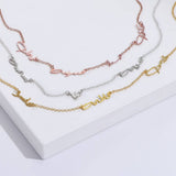 Personalized Arabic multi name necklace with four names