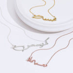 Signature-style Arabic Name Necklace with diamond