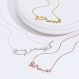 Signature-style Arabic Name Necklace with diamond
