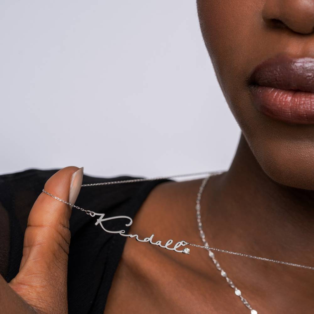 Signature Style Name Necklace with birthstone