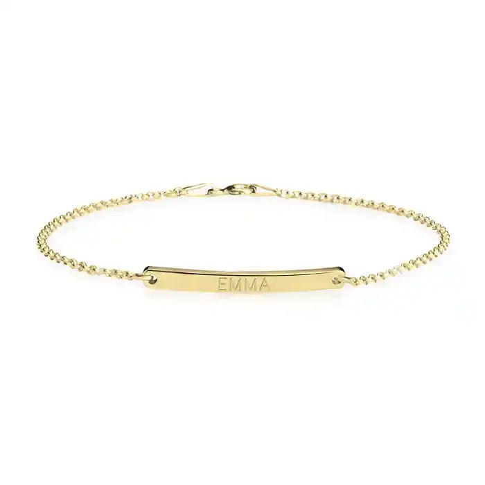Skinny Engraved Bar Bracelet