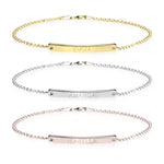 Skinny Engraved Bar Bracelet