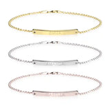 Skinny Engraved Bar Bracelet