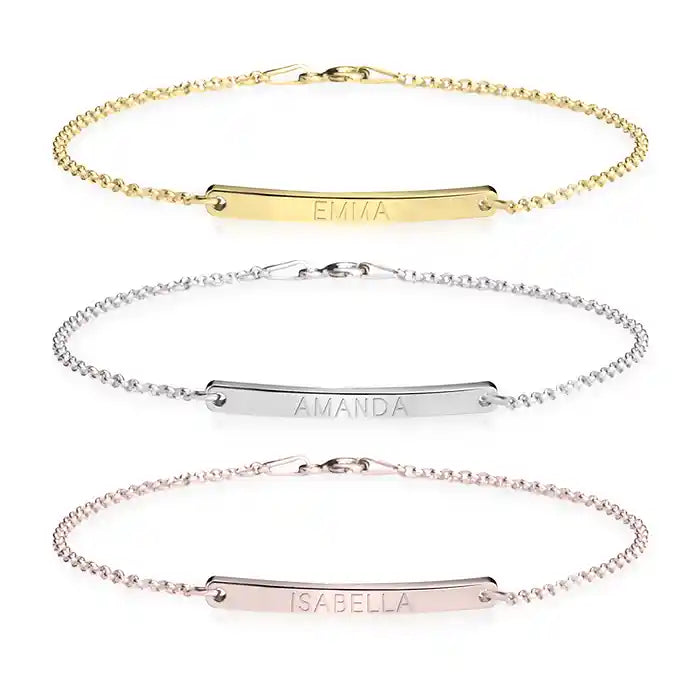 Skinny Engraved Bar Bracelet