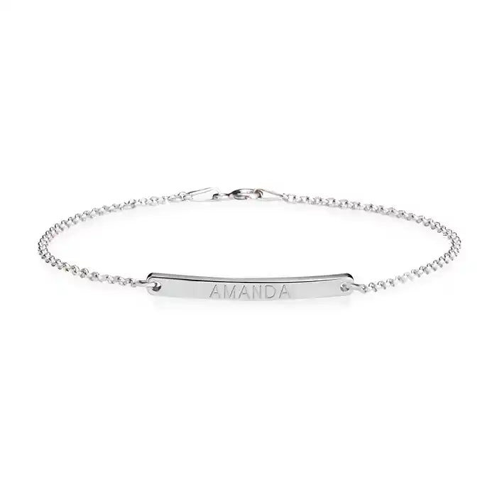 Skinny Engraved Bar Bracelet
