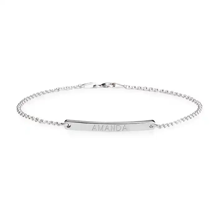 Skinny Engraved Bar Bracelet