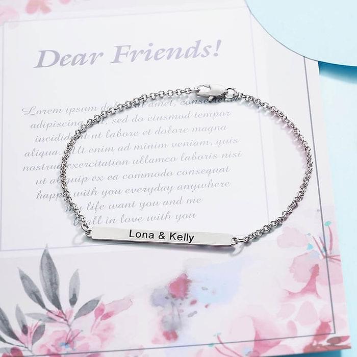 Engraved Name Thin Bar Bracelet