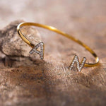 Two-initials Stone Bangle