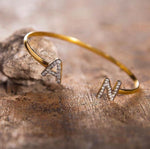 Two-initials Stone Bangle