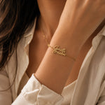 Personalized Two Name Bracelet With Heart.