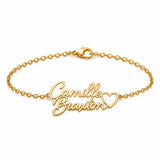 Personalized Two Name Bracelet With Heart.