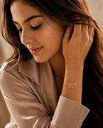 Personalized Two Name Bracelet With Heart.