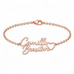 Personalized Two Name Bracelet With Heart.