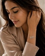 Personalized Two Name Bracelet With Heart.
