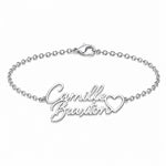 Personalized Two Name Bracelet With Heart.