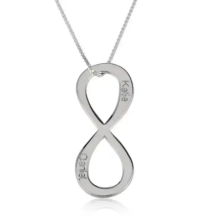 Silver infinity pendant necklace