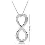 Silver infinity necklace with engraved names