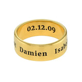 Wide Engraved Band Ring