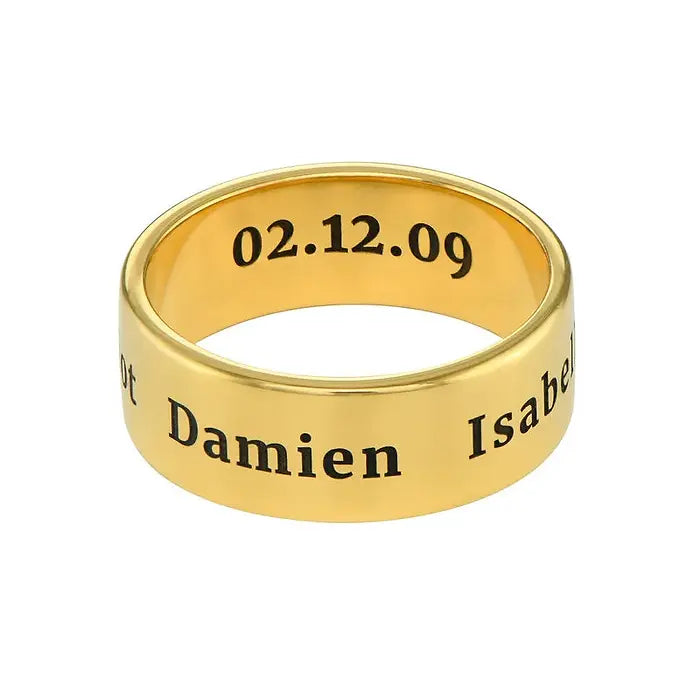 Wide Engraved Band Ring