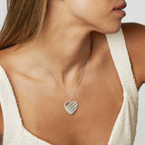 Personalized Heart Necklace Upto 4 Names & Diamonds