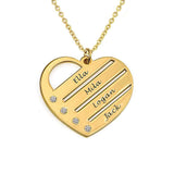 Personalized Heart Necklace Upto 4 Names & Diamonds